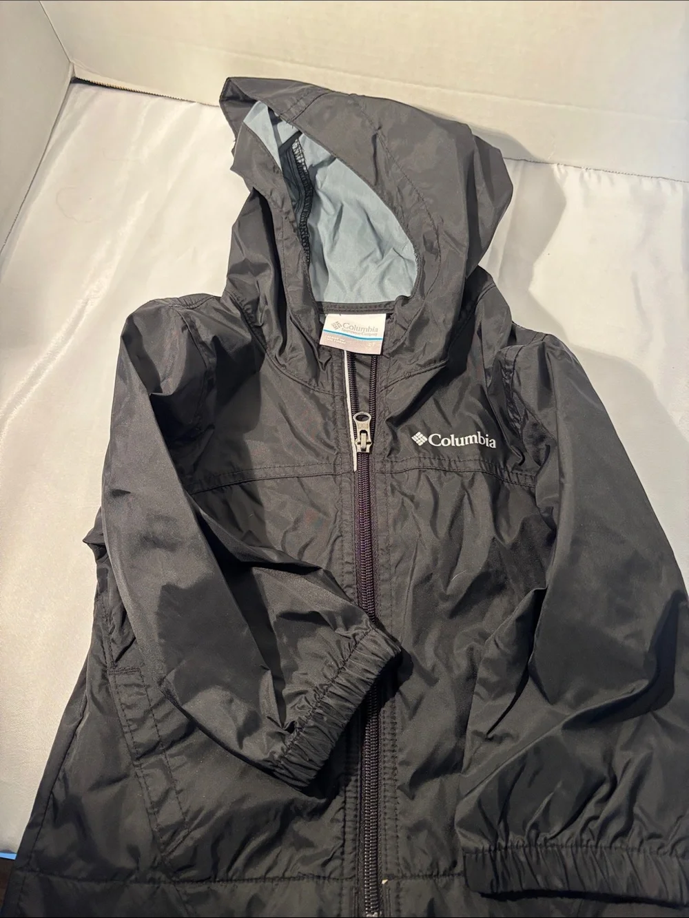 Columbia Black Hooded Kids' Rain Jacket